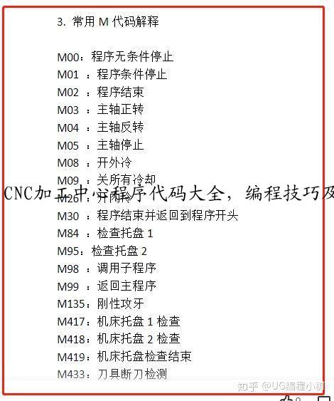 CNC加工中心程序代码大全，编程技巧及常用指令一文通