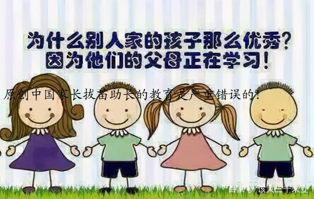 原创中国家长拔苗助长的教育是严重错误的！
