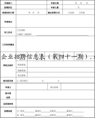 企业招聘信息表(第四十一期).xlsx